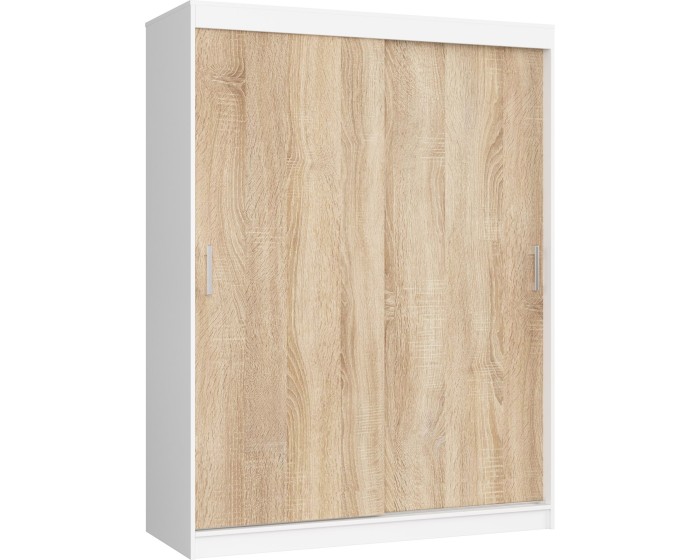 Šatní skříň CLP Mono 150 cm bílá/dub sonoma