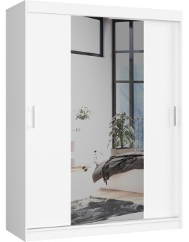 Šatní skříň se zrcadlem Reton 150 cm bílá