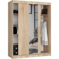 Šatní skříň se zrcadlem Reton 150 cm dub sonoma