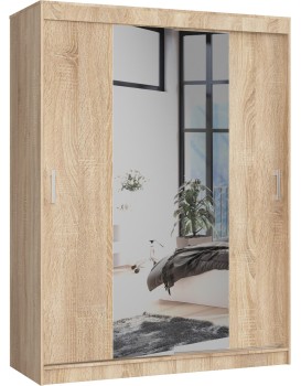 Šatní skříň se zrcadlem Reton 150 cm dub sonoma