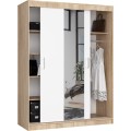 Šatní skříň se zrcadlem Reton 150 cm dub sonoma/bílá
