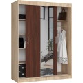 Šatní skříň se zrcadlem Reton 150 cm dub sonoma/wenge