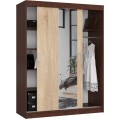 Šatní skříň se zrcadlem Reton 150 cm wenge/dub sonoma