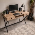 Psací stůl Crossline 120 cm černý/dub Artisan