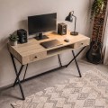 Psací stůl Crossline 120 cm černý/dub Sonoma