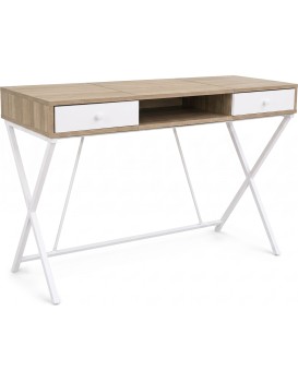 Psací stůl Crossline 120 cm bílý/dub Sonoma