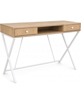 Psací stůl Crossline 120 cm bílý/dub Artisan