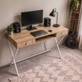 Psací stůl Crossline 120 cm bílý/dub Artisan