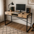 Psací stůl Elonis 123 cm dub Artisan/černý