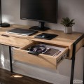 Psací stůl Zentia 100 cm černý/dub Artisan