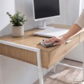 Psací stůl Zentia 100 cm bílý/dub Artisan