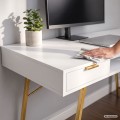 Psací stůl Arden 120 cm bílý/zlatý