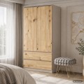 Šatní skříň Star 90 cm kašmír/dub artisan