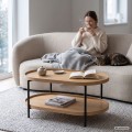 Konferenční stolek Cortado 90 cm černý/dub přírodní