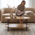Konferenční stolek Cortado 90 cm černý/dub přírodní