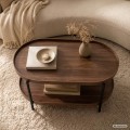 Konferenční stolek Cortado 90 cm černý/ořech