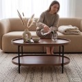 Konferenční stolek Cortado 90 cm černý/ořech