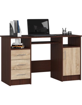 Volně stojící psací stůl Ana 124 cm wenge/dub sonoma