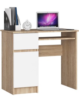 Psací stůl PIKSEL 90 cm dub sonoma/bílý levý