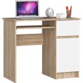 Psací stůl PIKSEL 90 cm dub sonoma/bílý pravý