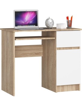Psací stůl PIKSEL 90 cm dub sonoma/bílý pravý
