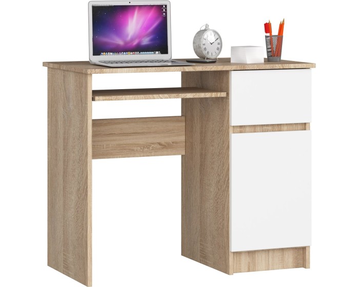 Psací stůl PIKSEL 90 cm dub sonoma/bílý pravý