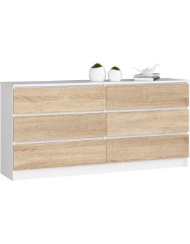 Komoda Rollo V 160 cm bílá/dub sonoma