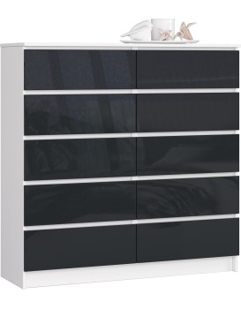 Komoda Kuba 120 cm bílá/grafitová