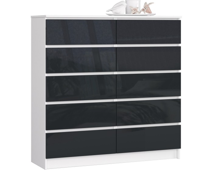 Komoda Kuba 120 cm bílá/grafitová