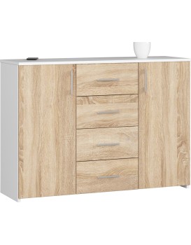 Komoda Torvi K 110 cm bílá/dub sonoma