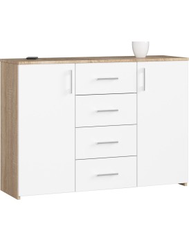 Komoda Torvi K 110 cm dub sonoma/bílá