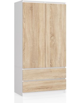 Šatní skříň Star 90 cm bílá/dub sonoma