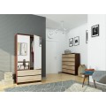 Šatní skříň Star se zrcadlem 90 cm wenge/dub sonoma