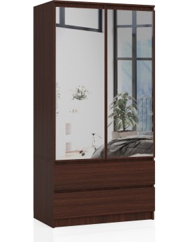 Šatní skříň Star se zrcadlem 90 cm wenge