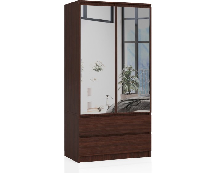 Šatní skříň Star se zrcadlem 90 cm wenge