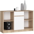 Komoda B-17 120 cm dub sonoma/bílá