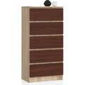 Komoda Kuba 60 cm - 5 šuplíků dub sonoma/wenge