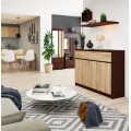 Komoda Karolína 140 cm 3 skříňky a 3 šuplíky wenge/sonoma