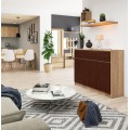 Komoda Karolína 140 cm 3 skříňky a 3 šuplíky /dub sonoma/wenge