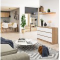 Komoda Kuba 120 cm 6 šuplíků dub sonoma/bílá