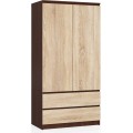 Šatní skříň Star 90 cm wenge/dub sonoma
