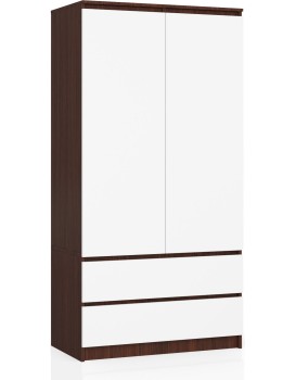 Šatní skříň Star 90 cm wenge/bílá