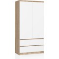 Šatní skříň Star 90 cm dub sonoma/bílá
