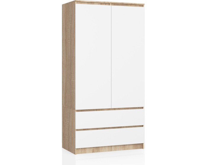Šatní skříň Star 90 cm dub sonoma/bílá