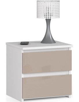 Noční stolek CL2 40 cm bílý/cappuccino lesk