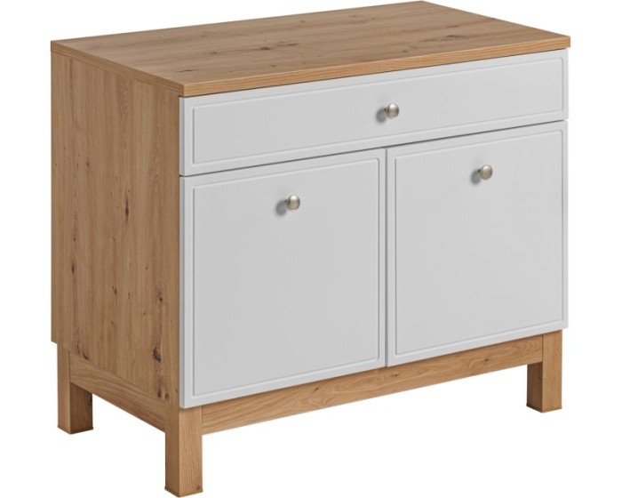 Skříňka pod umyvadlo Samoa 852 bílý mat/dub artisan