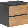 Závěsná skříňka pod umyvadlo Monako 820 2S 60 cm šedá/dub hamilton
