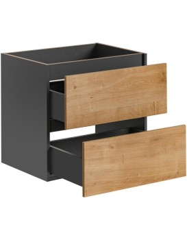Závěsná skříňka pod umyvadlo Monako 820 2S 60 cm šedá/dub hamilton