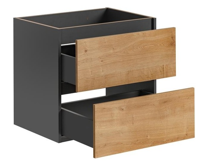 Závěsná skříňka pod umyvadlo Monako 820 2S 60 cm šedá/dub hamilton