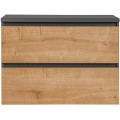 Závěsná skříňka pod umyvadlo Monako 821 2S 80 cm šedá/dub hamilton